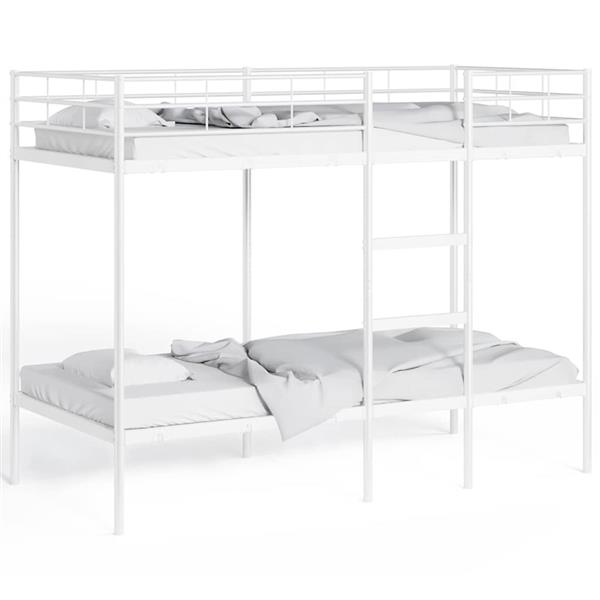 Grote foto vidaxl stapelbed zonder matras 90x190 cm staal wit antiek en kunst stoelen en banken