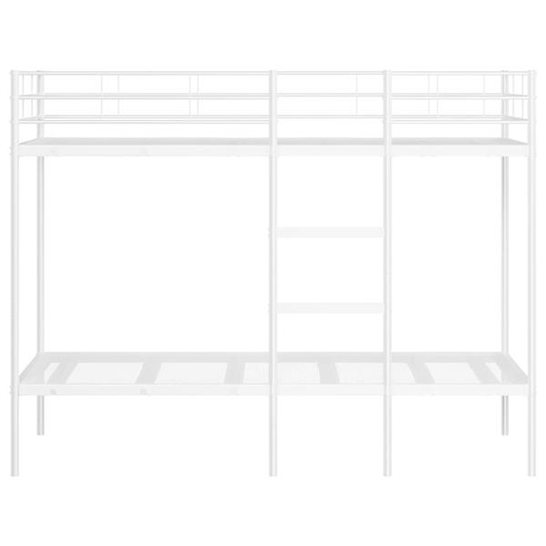 Grote foto vidaxl stapelbed zonder matras 90x190 cm staal wit antiek en kunst stoelen en banken