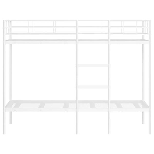 Grote foto vidaxl stapelbed zonder matras 80x200 cm staal wit antiek en kunst stoelen en banken
