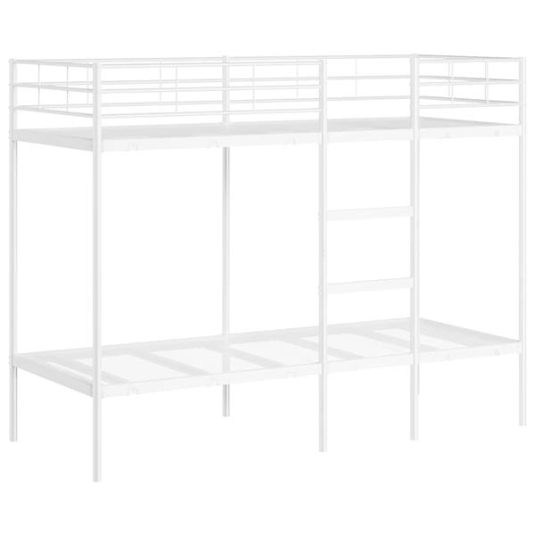 Grote foto vidaxl stapelbed zonder matras 75x190 cm staal wit antiek en kunst stoelen en banken