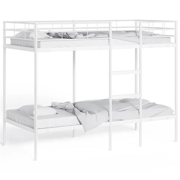 Grote foto vidaxl stapelbed zonder matras 75x190 cm staal wit antiek en kunst stoelen en banken