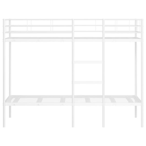 Grote foto vidaxl stapelbed zonder matras 75x190 cm staal wit antiek en kunst stoelen en banken