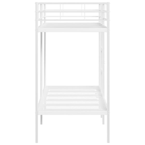 Grote foto vidaxl stapelbed zonder matras 75x190 cm staal wit antiek en kunst stoelen en banken