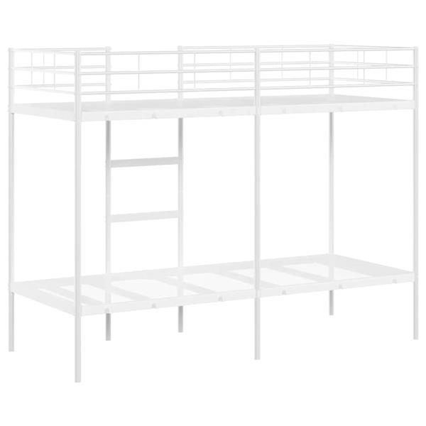 Grote foto vidaxl stapelbed zonder matras 75x190 cm staal wit antiek en kunst stoelen en banken