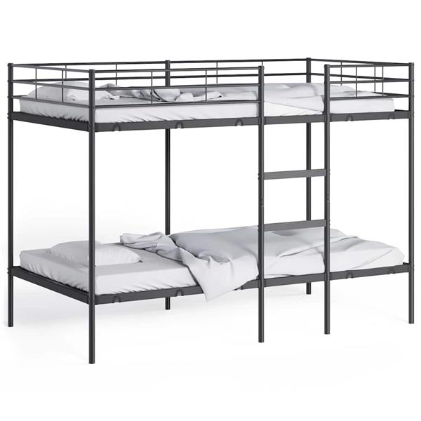 Grote foto vidaxl stapelbed zonder matras 107x203 cm staal zwart antiek en kunst stoelen en banken
