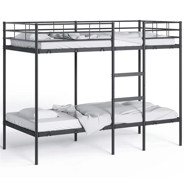 Grote foto vidaxl stapelbed zonder matras 100x190 cm staal zwart antiek en kunst stoelen en banken