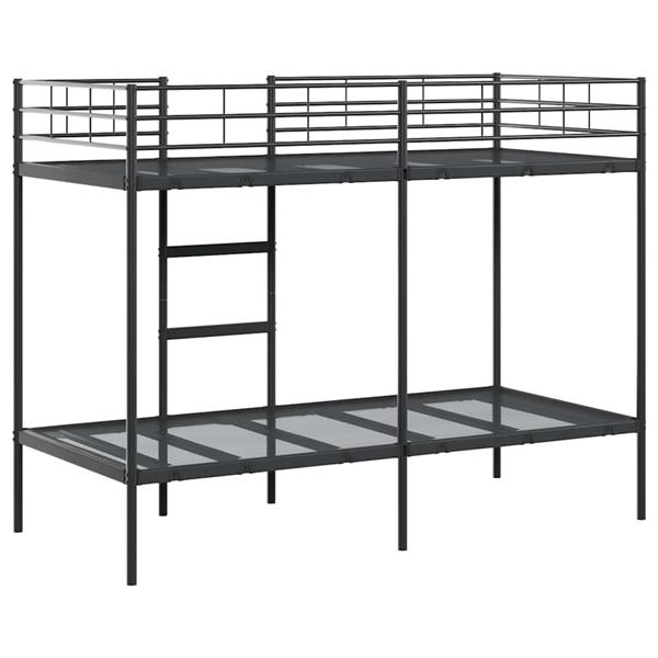 Grote foto vidaxl stapelbed zonder matras 100x190 cm staal zwart antiek en kunst stoelen en banken