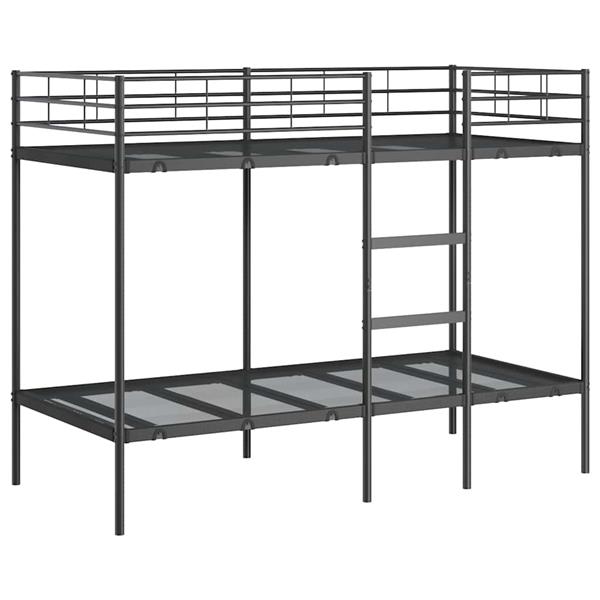 Grote foto vidaxl stapelbed zonder matras 90x190 cm staal zwart antiek en kunst stoelen en banken