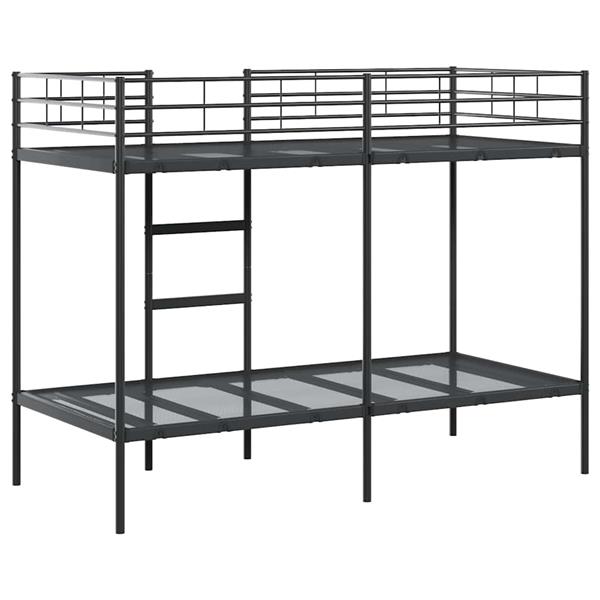 Grote foto vidaxl stapelbed zonder matras 90x190 cm staal zwart antiek en kunst stoelen en banken