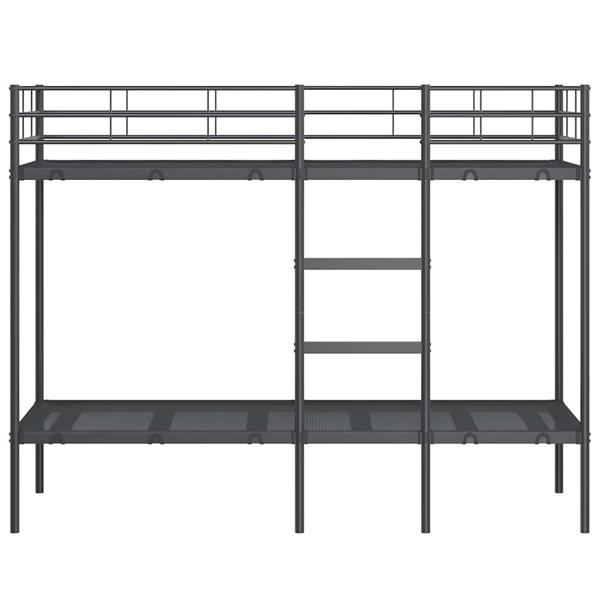 Grote foto vidaxl stapelbed zonder matras 80x200 cm staal zwart antiek en kunst stoelen en banken