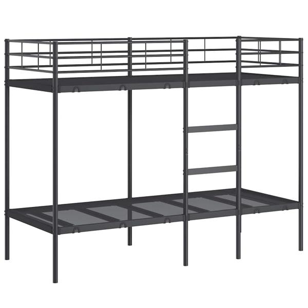 Grote foto vidaxl stapelbed zonder matras 75x190 cm staal zwart antiek en kunst stoelen en banken