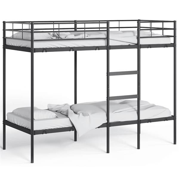 Grote foto vidaxl stapelbed zonder matras 75x190 cm staal zwart antiek en kunst stoelen en banken