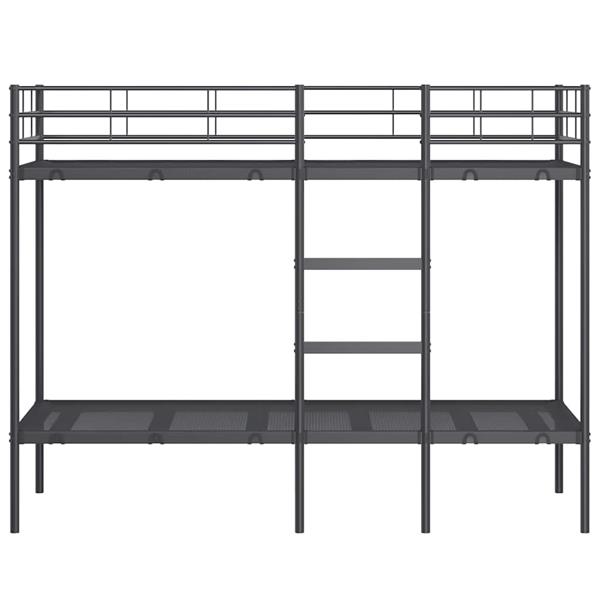 Grote foto vidaxl stapelbed zonder matras 75x190 cm staal zwart antiek en kunst stoelen en banken