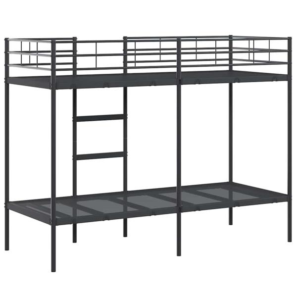 Grote foto vidaxl stapelbed zonder matras 75x190 cm staal zwart antiek en kunst stoelen en banken