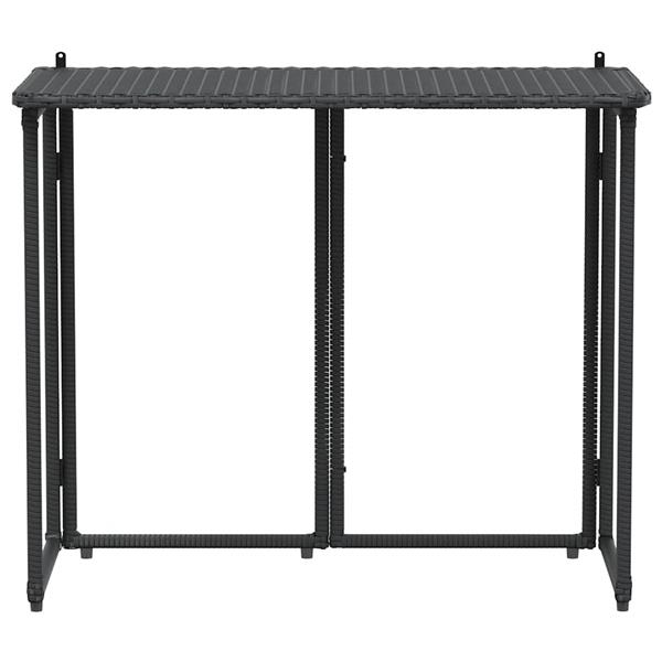 Grote foto vidaxl tuintafel inklapbaar 90x51x75 cm poly rattan zwart tuin en terras tuinmeubelen
