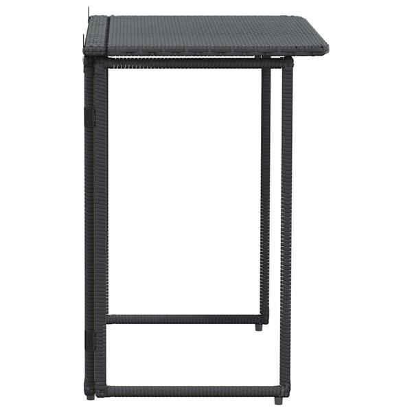 Grote foto vidaxl tuintafel inklapbaar 90x51x75 cm poly rattan zwart tuin en terras tuinmeubelen