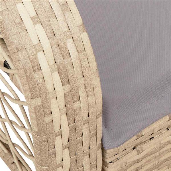 Grote foto vidaxl tuinschommelstoel met kussens poly rattan beige tuin en terras tuinmeubelen