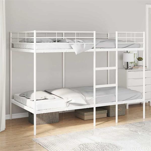 Grote foto vidaxl stapelbed zonder matras 100x200 cm staal wit antiek en kunst stoelen en banken