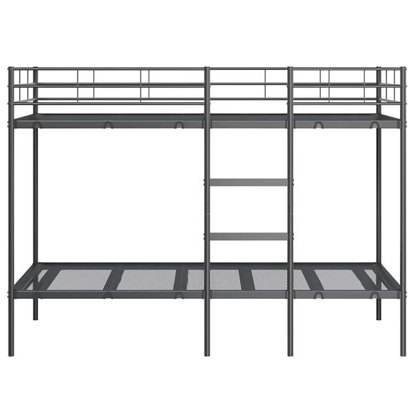 Grote foto vidaxl stapelbed zonder matras 100x200 cm staal zwart antiek en kunst stoelen en banken