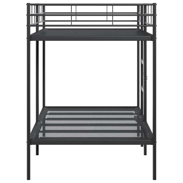 Grote foto vidaxl stapelbed zonder matras 100x200 cm staal zwart antiek en kunst stoelen en banken