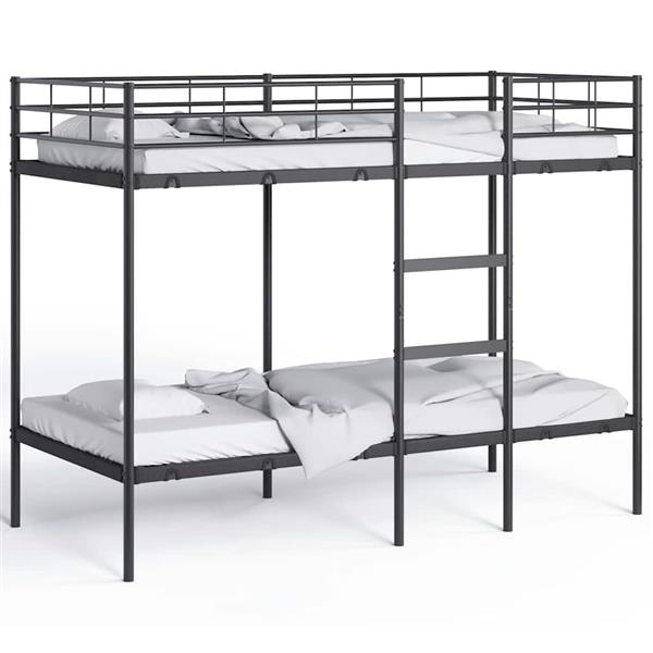 Grote foto vidaxl stapelbed zonder matras 90x200 cm staal zwart antiek en kunst stoelen en banken