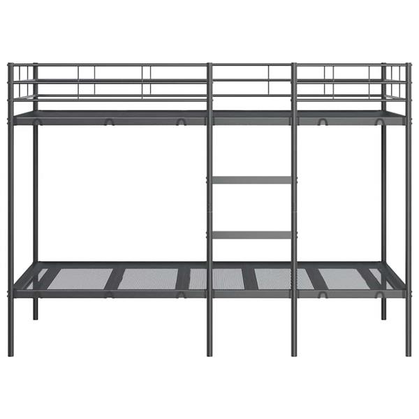 Grote foto vidaxl stapelbed zonder matras 90x200 cm staal zwart antiek en kunst stoelen en banken