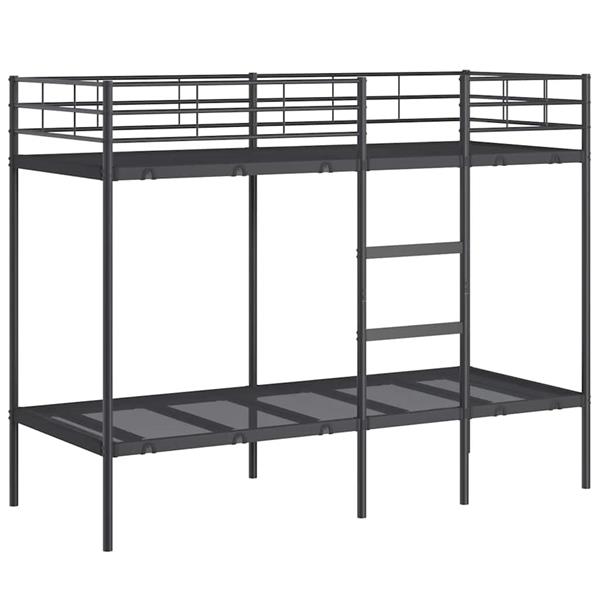 Grote foto vidaxl stapelbed zonder matras 80x200 cm staal zwart antiek en kunst stoelen en banken