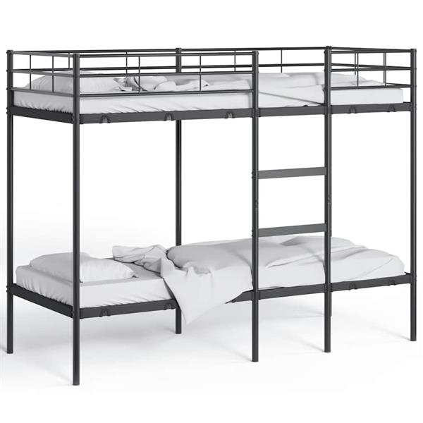 Grote foto vidaxl stapelbed zonder matras 80x200 cm staal zwart antiek en kunst stoelen en banken