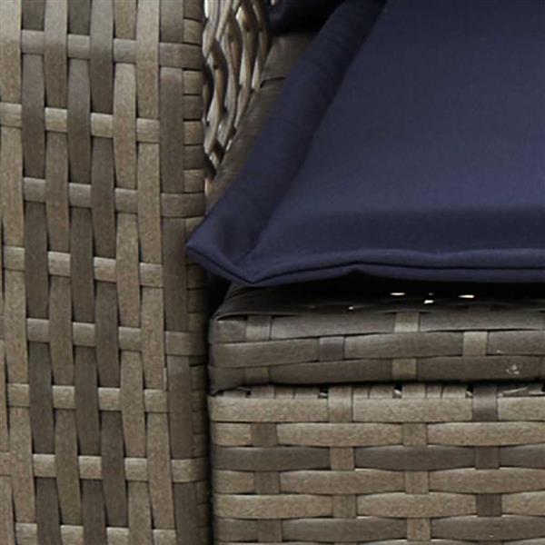 Grote foto vidaxl tuinschommelstoel met kussens poly rattan grijs tuin en terras tuinmeubelen