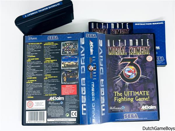 Grote foto sega megadrive ultimate mortal kombat 3 spelcomputers games overige games