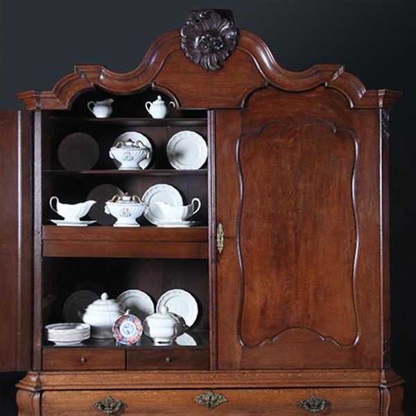 Grote foto kolossaal kabinet hollands ca 1760 in warme kleur gepatineerd eikenhout no.211111 antiek en kunst stoelen en banken