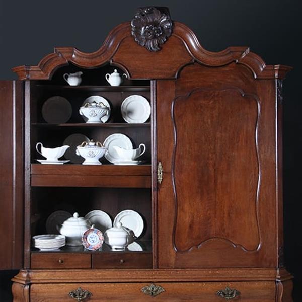 Grote foto kolossaal kabinet hollands ca 1760 in warme kleur gepatineerd eikenhout no.211111 antiek en kunst stoelen en banken