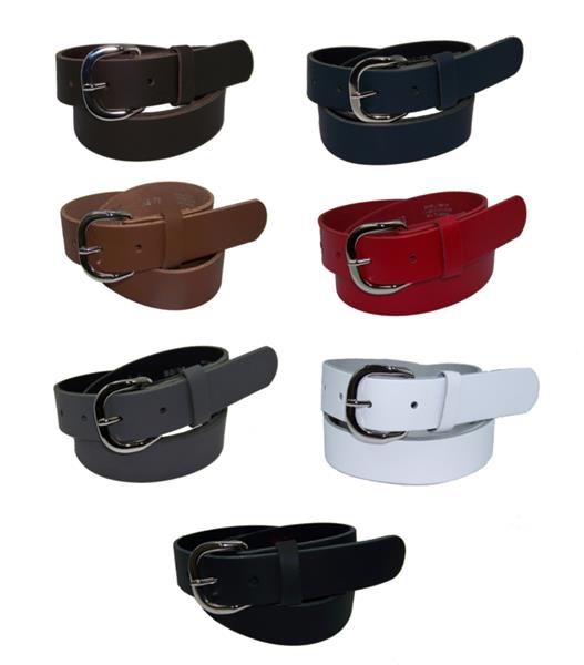Grote foto soepele leren dames riemen 3 cm. breed met ronde gesp kleding dames riemen