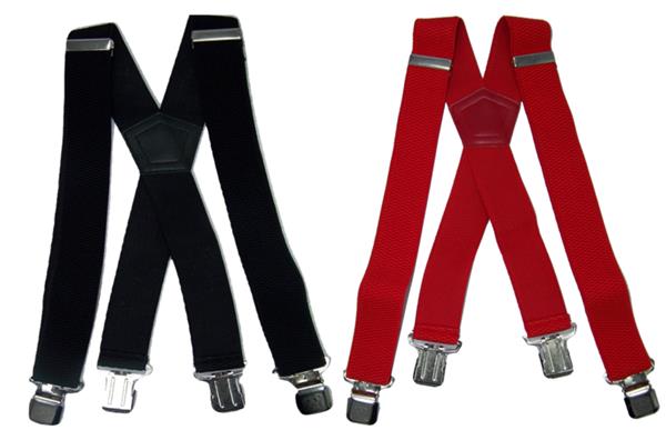 Grote foto duo pack heavy duty bretels zwart rood 4 clips kleding dames riemen