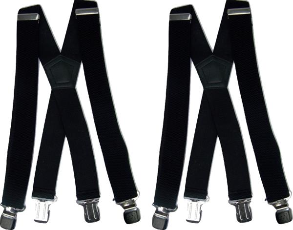 Grote foto duo pack heavy duty bretels zwart 4 clips kleding dames riemen