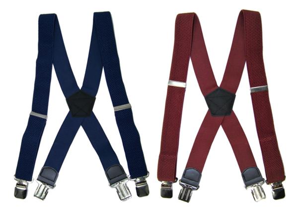 Grote foto duo pack heavy duty bretels donkerblauw bordeauxrood 4 clips kleding dames riemen