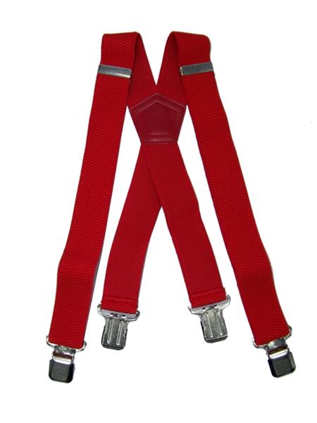 Grote foto duo pack heavy duty bretels donkerblauw rood 4 clips kleding dames riemen