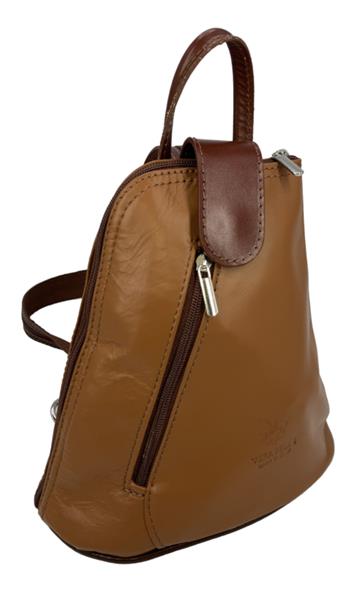 Grote foto vera pelle leren rugzakje cognac met bruine details sieraden tassen en uiterlijk schoudertassen