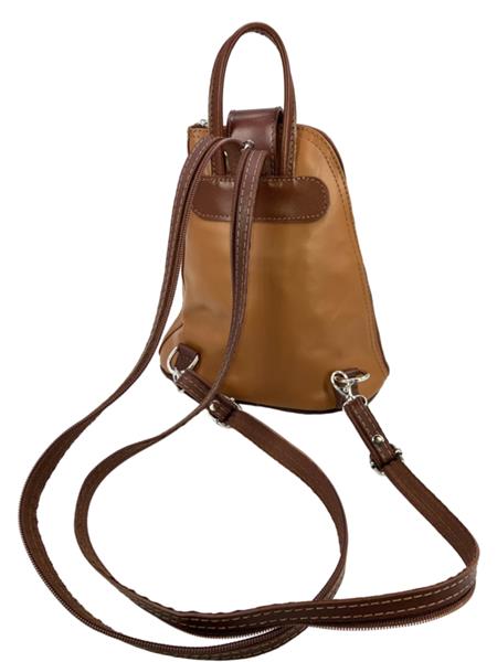 Grote foto vera pelle leren rugzakje cognac met bruine details sieraden tassen en uiterlijk schoudertassen