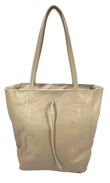 Grote foto beige vera pelle leren shopper sieraden tassen en uiterlijk schoudertassen