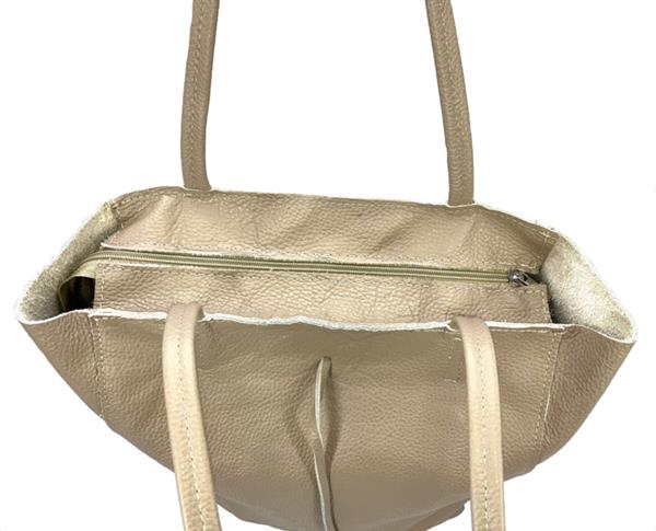 Grote foto beige vera pelle leren shopper sieraden tassen en uiterlijk schoudertassen