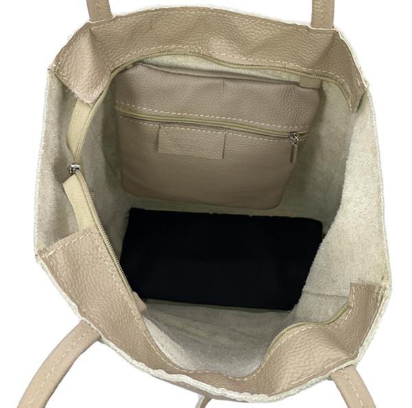 Grote foto beige vera pelle leren shopper sieraden tassen en uiterlijk schoudertassen