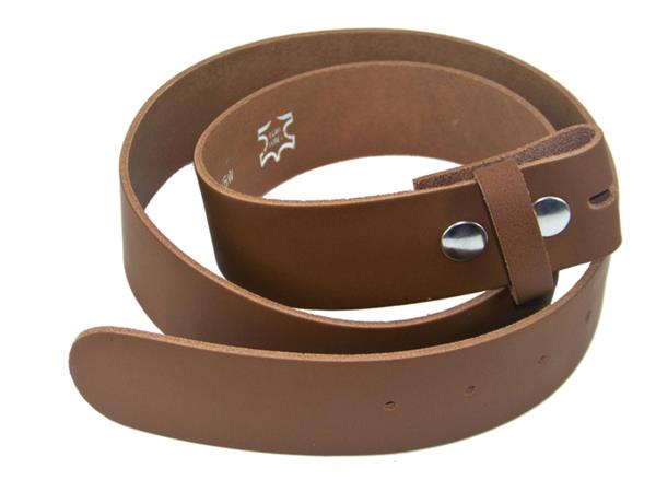 Grote foto leren wisselriem zonder gesp cognac kleding dames riemen