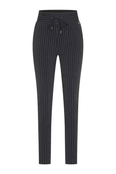 Grote foto travel broek stripe 2134 black pin kleding dames broeken en pantalons