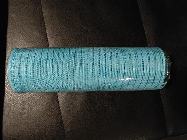 Grote foto deco mesh turquoise voor kransen en inpakken decomesh verzamelen overige verzamelingen