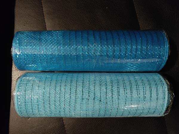 Grote foto deco mesh turquoise voor kransen en inpakken decomesh verzamelen overige verzamelingen