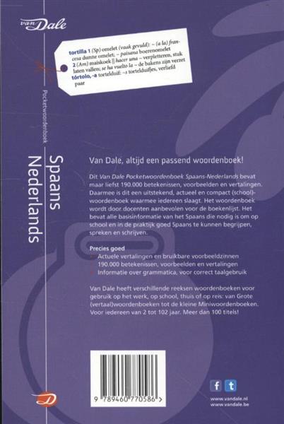 Grote foto van dale pocketwoordenboek spaans nederlands van dale pocketwoordenboek boeken woordenboeken