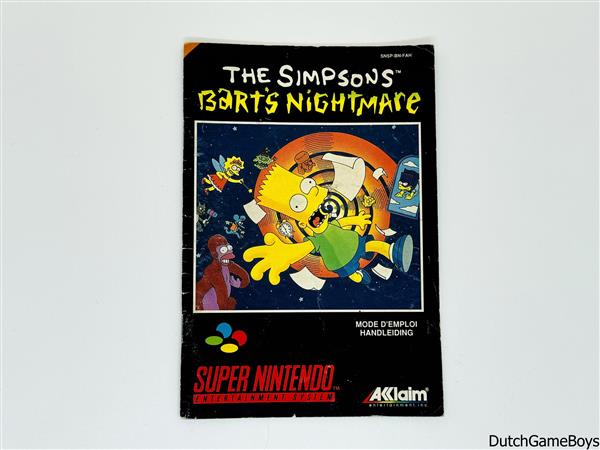 Grote foto super nintendo snes the simsons bart nightmare fah manual spelcomputers games overige nintendo games
