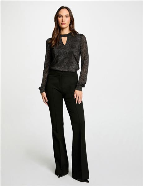 Grote foto trui ronde hals en opening 242mnight zwart kleding dames overige kledingstukken