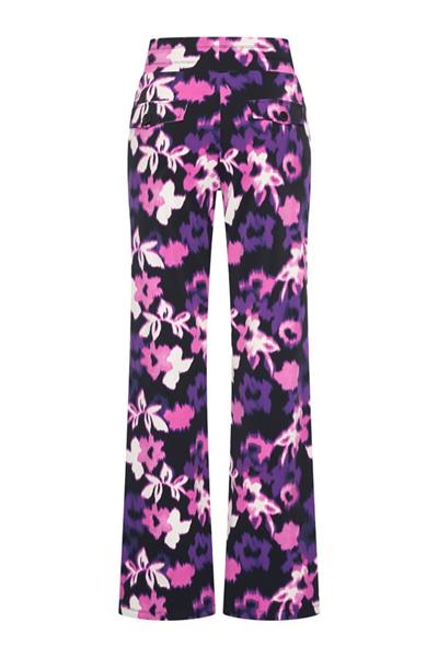 Grote foto travel pantalon flowers print devi 2089 purple kleding dames overige kledingstukken